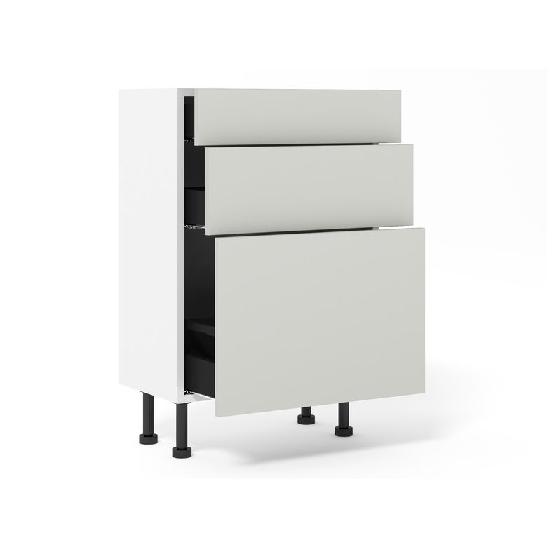 Meuble bas 1 casserolier + 2 tiroirs faible profondeur