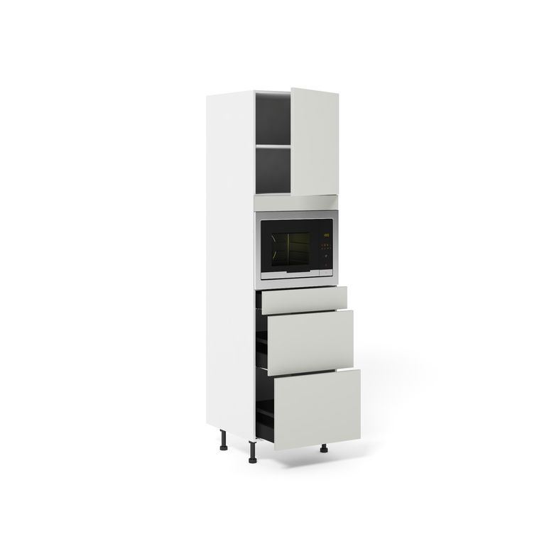 Meuble Colonne Niche H45 cm 2 casseroliers+1 tiroir+1porte