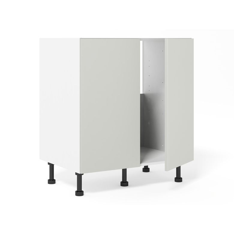 Meuble bas sous-évier 2 portes, 1 fond alu