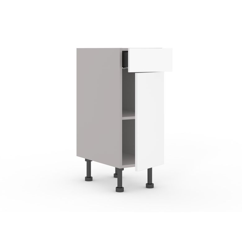 Bas 1 porte + 1 tiroir Agile blanc H92xL30xP63 D Main Image