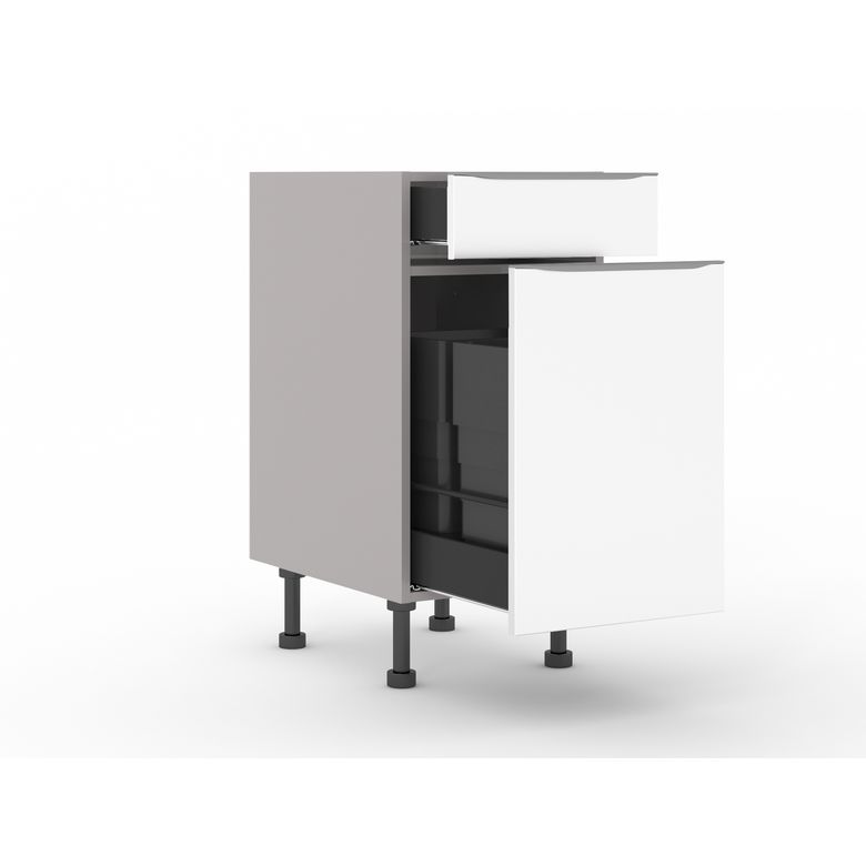 Meuble bas tri sélectif duo 1 porte, 1 tiroir