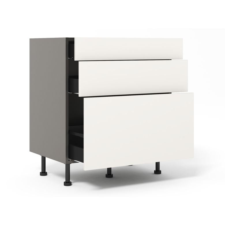 Bas 1 casserolier + 2 tiroirs Agile blanc H92xL80xP63 Main Image