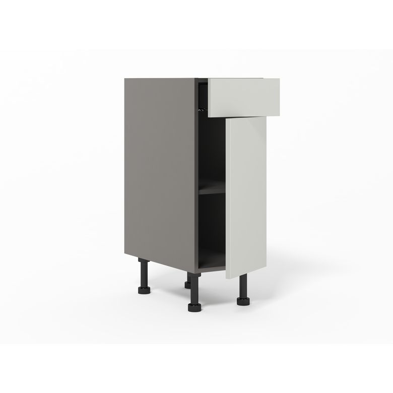 Meuble bas de rangement de cuisine petite largeur,1 porte,1 tiroir,1 tablette