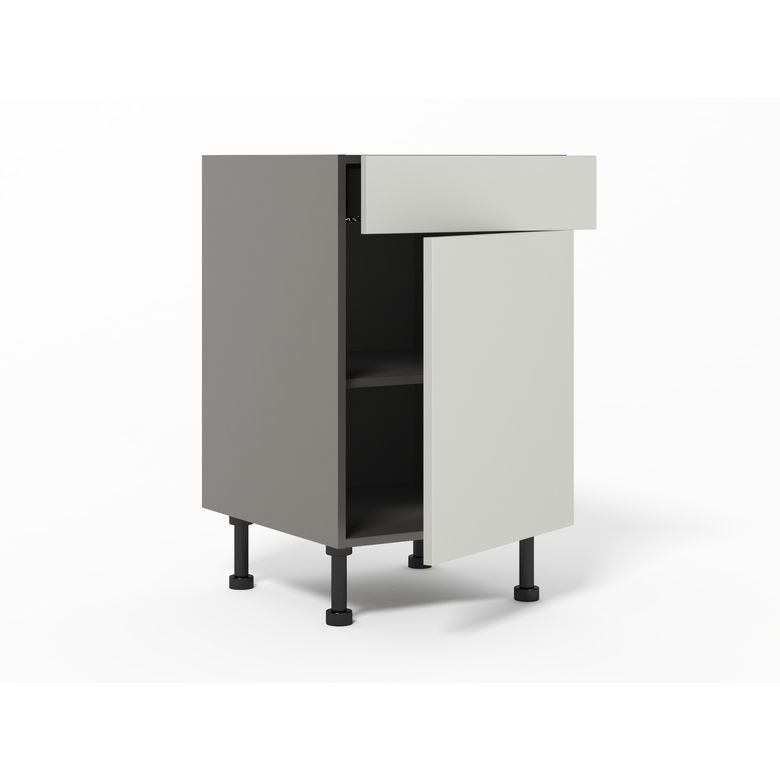 Meuble bas de rangement grande largeur 1 tiroir, 1 tablette, 1 porte