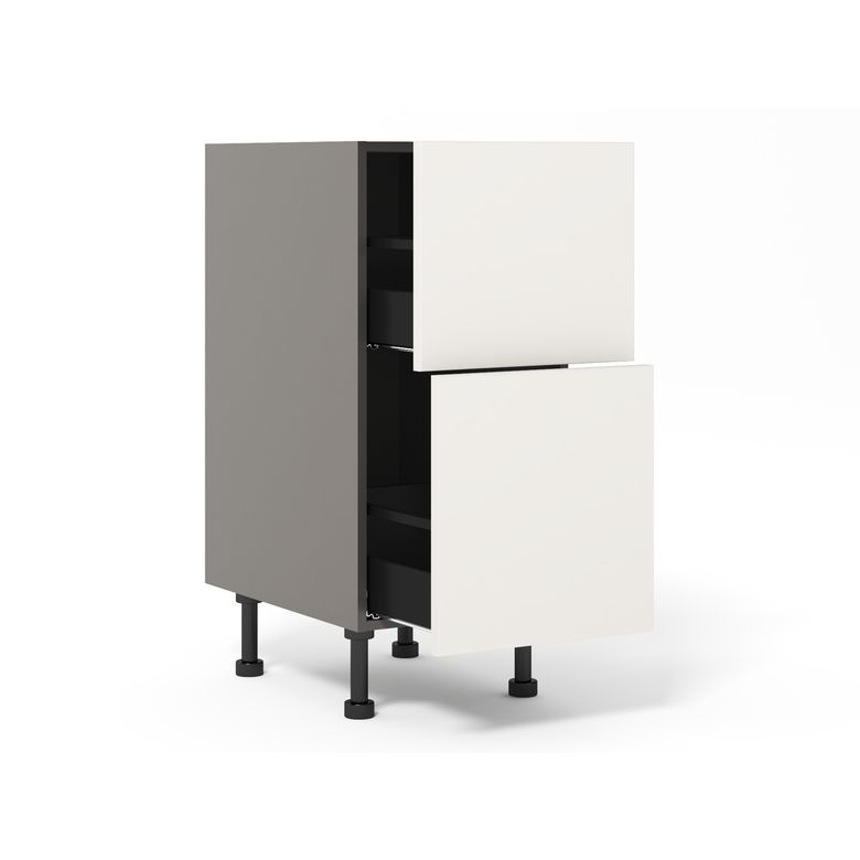 Meuble bas 2 tiroirs range-casseroles inégaux