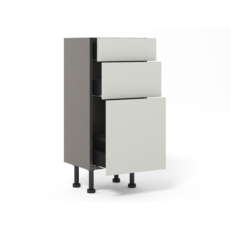 Meuble bas 1 casserolier + 2 tiroirs faible profondeur