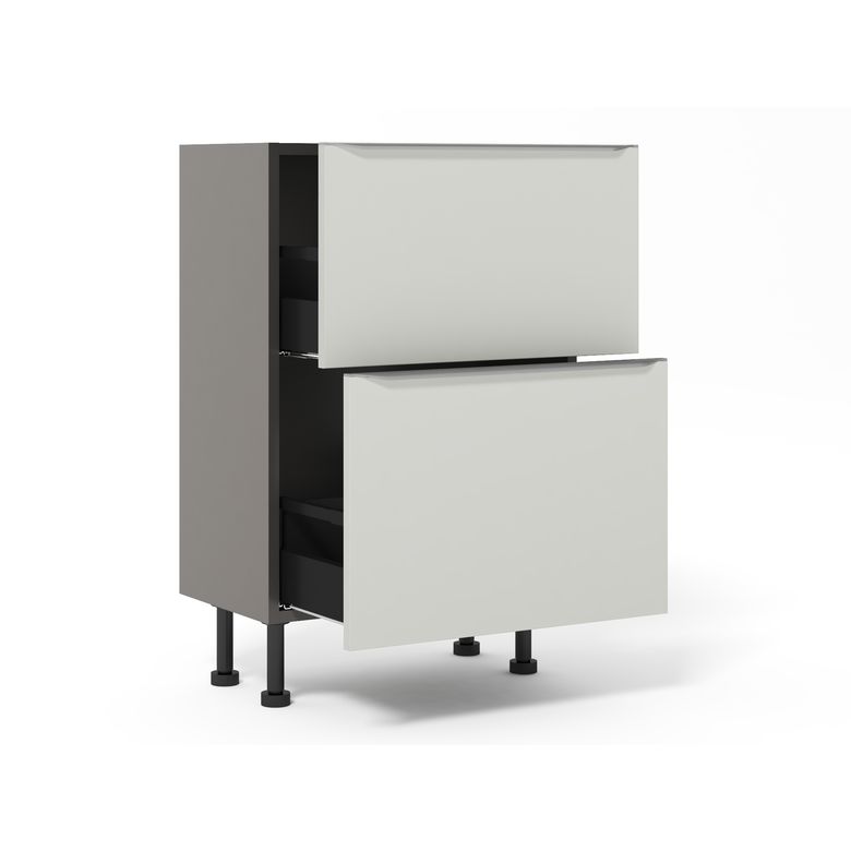 Meubles bas 2 casseroliers inégaux faible profondeur