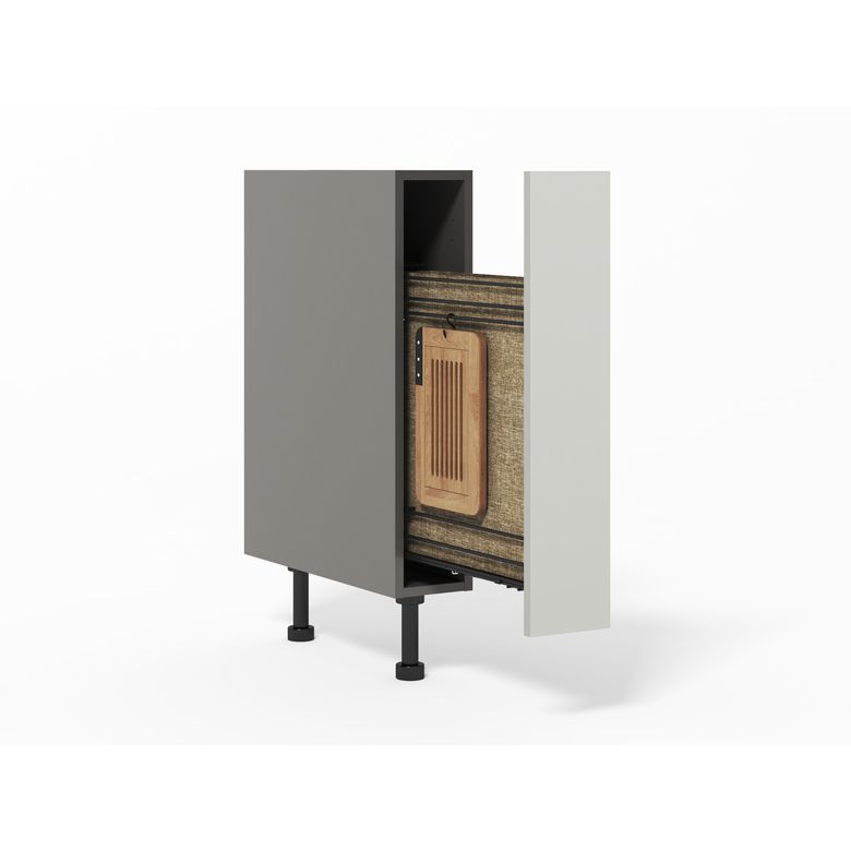 Meuble bas avec huche à pain, 1 porte extractible