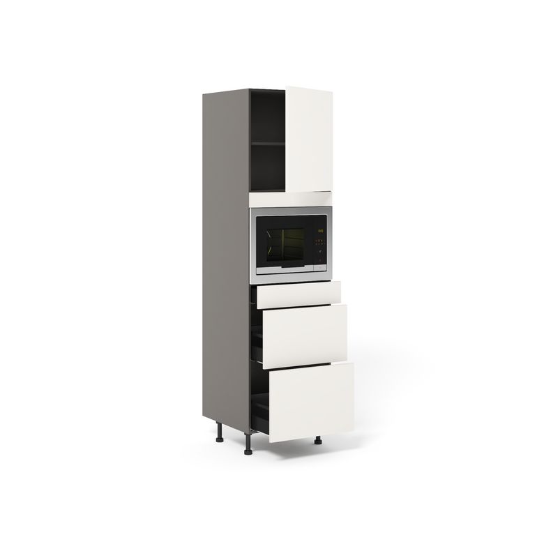 Colonne N45 2 cass+1 tiroir+1porte Agile blanc H225xL60xP63 D Main Image