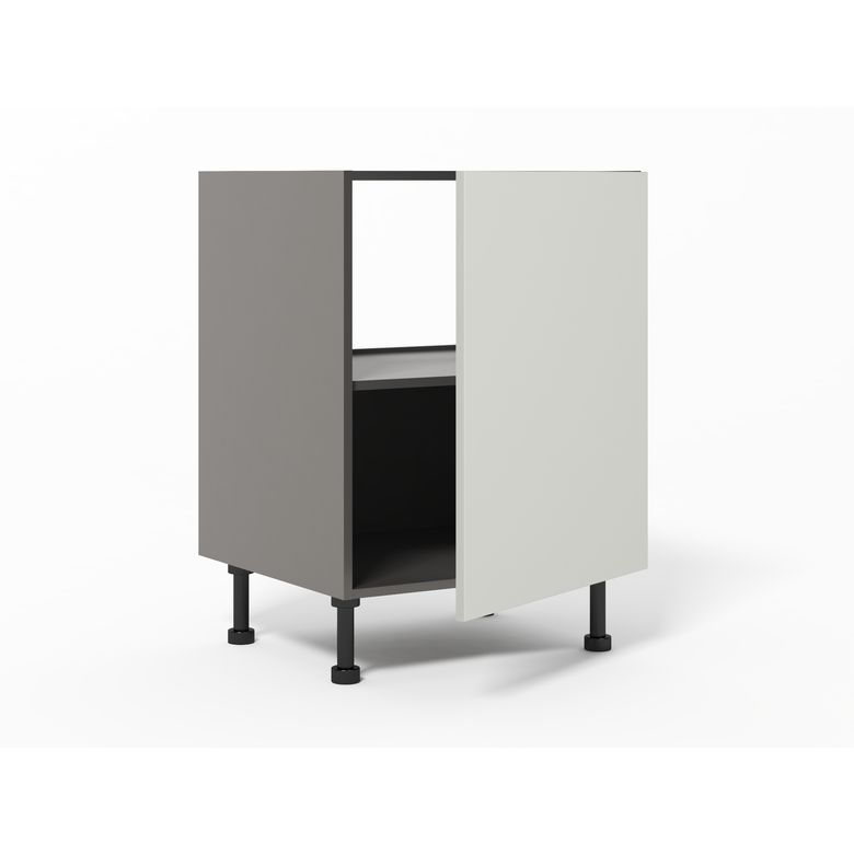 Meuble bas sous-évier 1 porte, 1 tablette, 1 fond alu