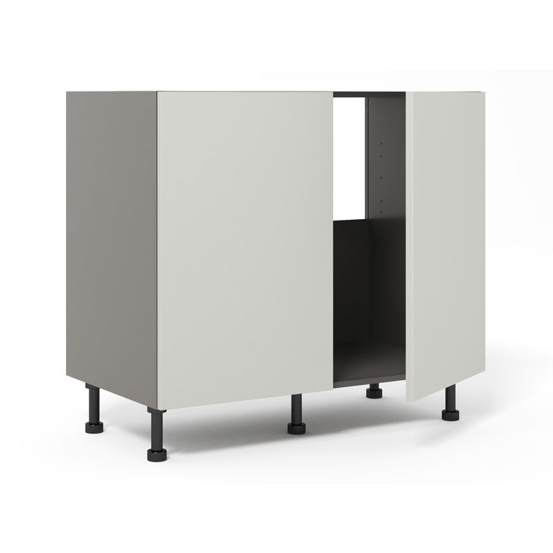 Meuble bas sous-évier 2 portes, 1 fond alu