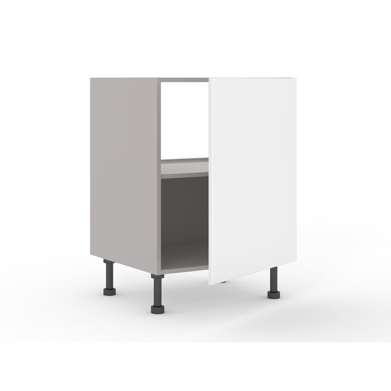 Meuble bas sous-évier 1 porte, 1 tablette, 1 fond alu