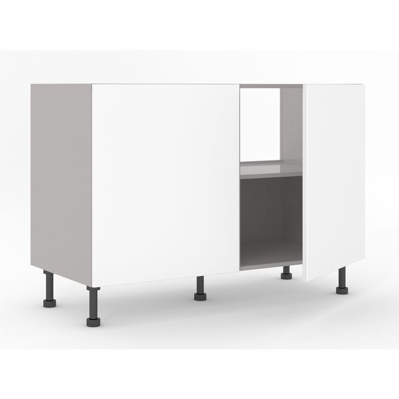 Meuble bas sous-évier 2 portes, 1 fond alu