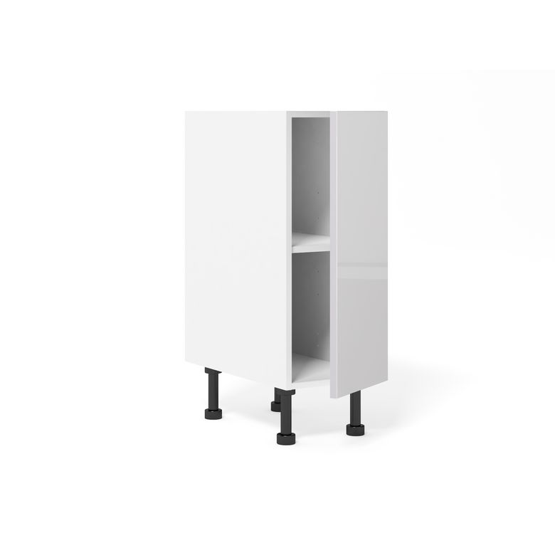 Meuble bas de rangement de cuisine petite largeur,1 porte, 1 tablette