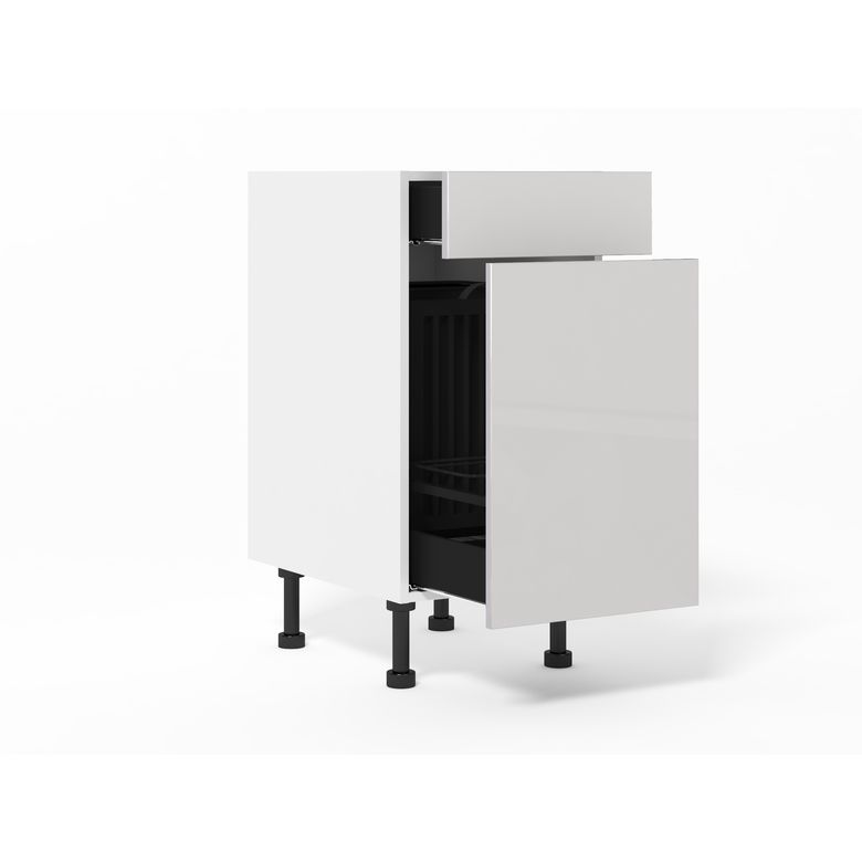 Meuble bas tri sélectif duo 1 porte, 1 tiroir