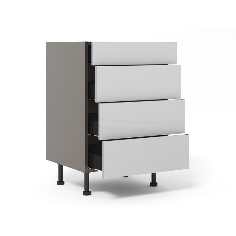 Meuble bas 2 tiroirs range-casseroles inégaux