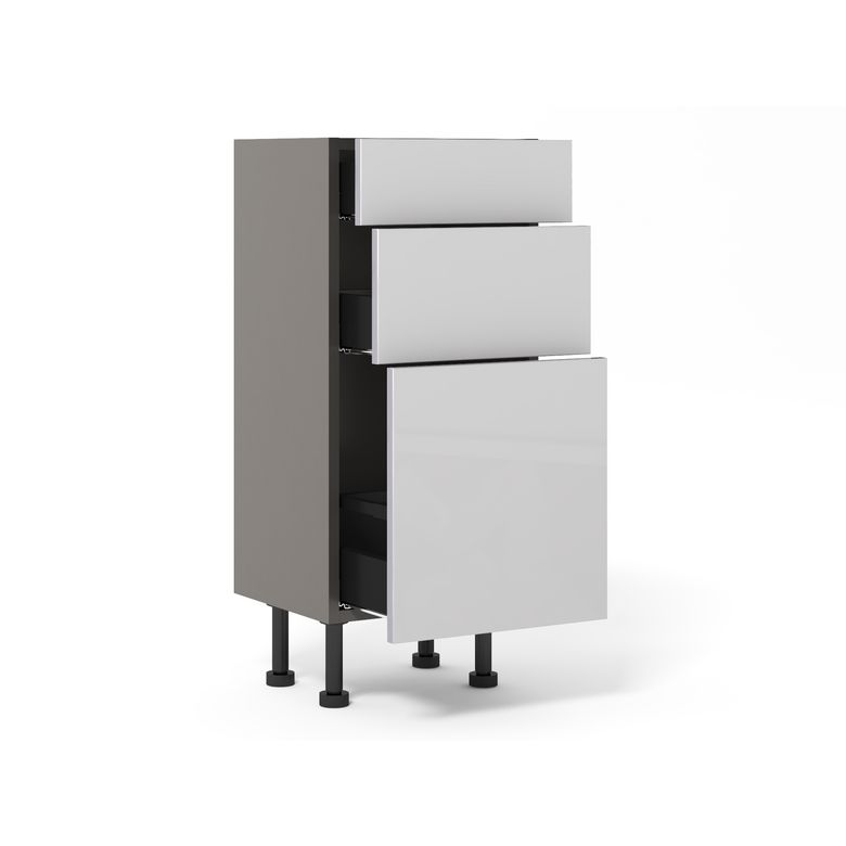 Meuble bas 1 casserolier + 2 tiroirs faible profondeur