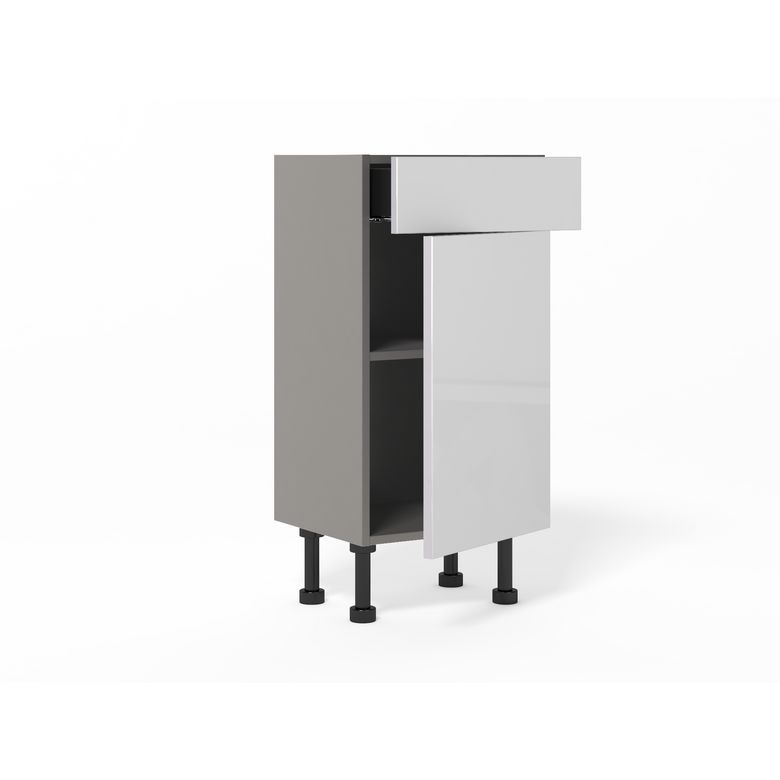 Meuble bas gain de place 1 porte, 1 tiroir, 1 tablette