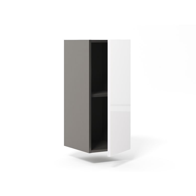 Meuble haut de rangement H.77 cm petite largeur 1 porte, 1 tablette
