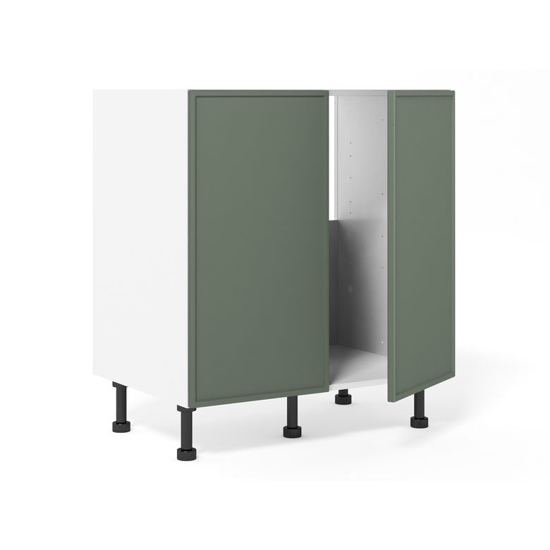 Meuble bas sous-évier 2 portes, 1 fond alu