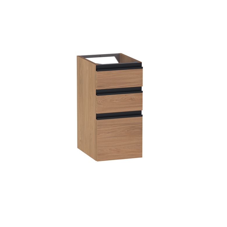 Meuble complément sous-vasque gain de place, 3 tiroirs, décor naturel FORMEO