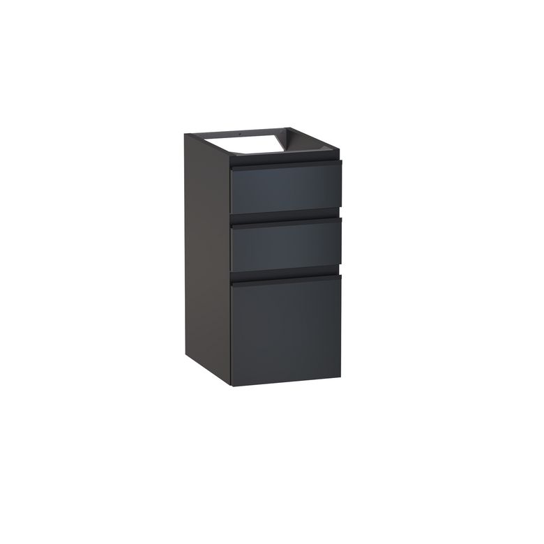 Meuble complément sous-vasque gain de place, 3 tiroirs, décor verni laqué FORMEO