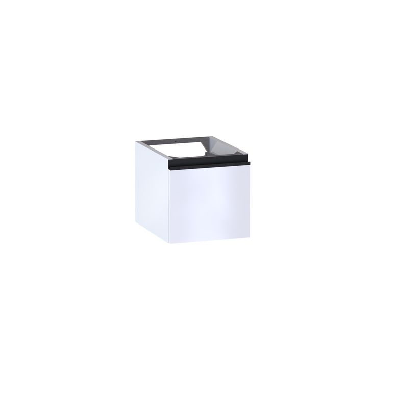 Meuble complément sous-vasque gain de place H.30 cm, 1 porte, décor verni laqué FORMEO