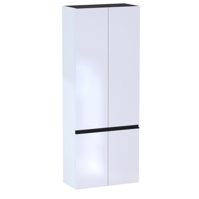 Colonne de salle de bains L.70 cm, 4 portes, décor verni laqué FORMEO