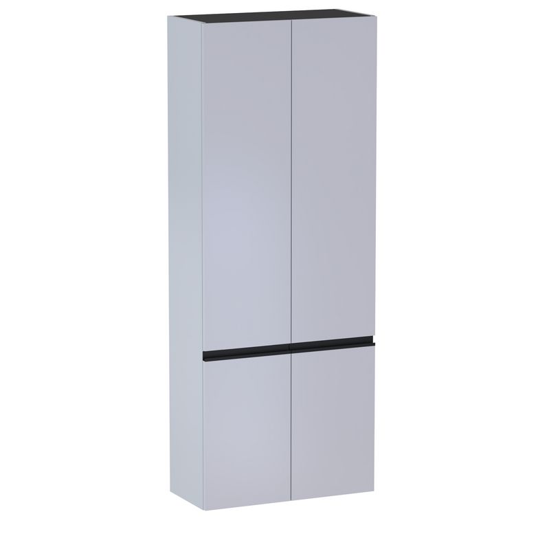 Colonne de salle de bains L.70 cm, 4 portes, décor verni laqué FORMEO