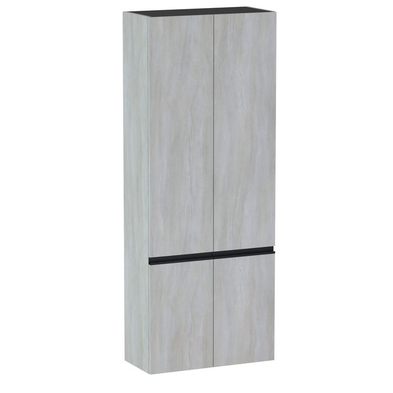 Colonne de salle de bains L.70 cm, 4 portes, décor naturel FORMEO
