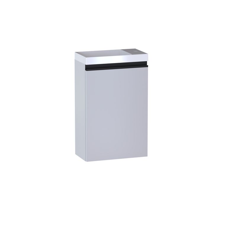 Lave main 1 porte Formeo gris lune mat P/noir H60xL40xP22 D Main Image