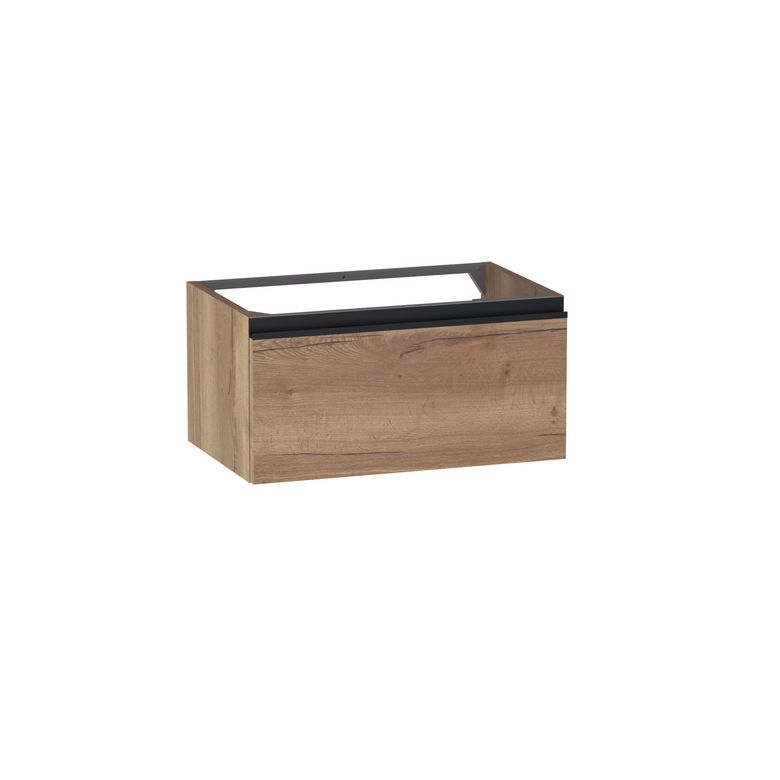 Meuble sous-vasque gain de place L.60 cm, 1 tiroir, décor naturel FORMEO