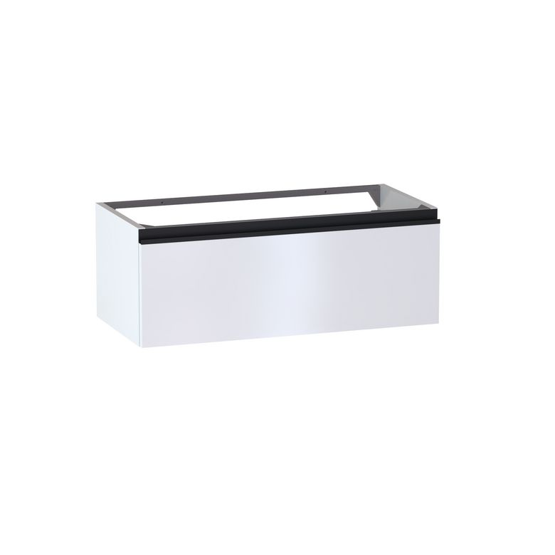 Meuble sous-vasque gain de place L.80 cm, 1 tiroir, décor uni FORMEO