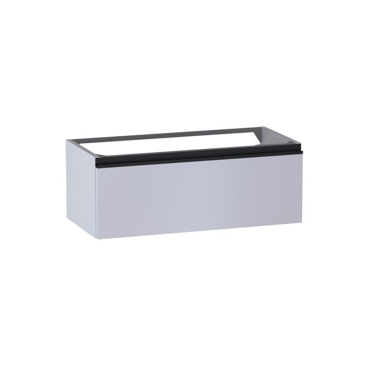 Meuble sous-vasque gain de place L.80 cm, 1 tiroir, décor verni laqué FORMEO