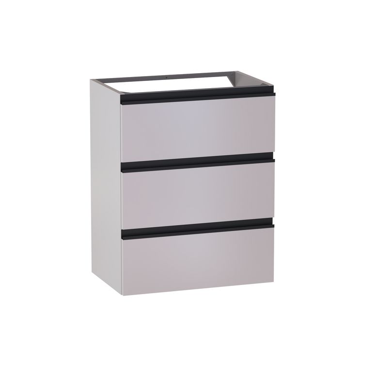 Meuble sous-vasque gain de place L.60 cm, 3 tiroirs, décor uni FORMEO
