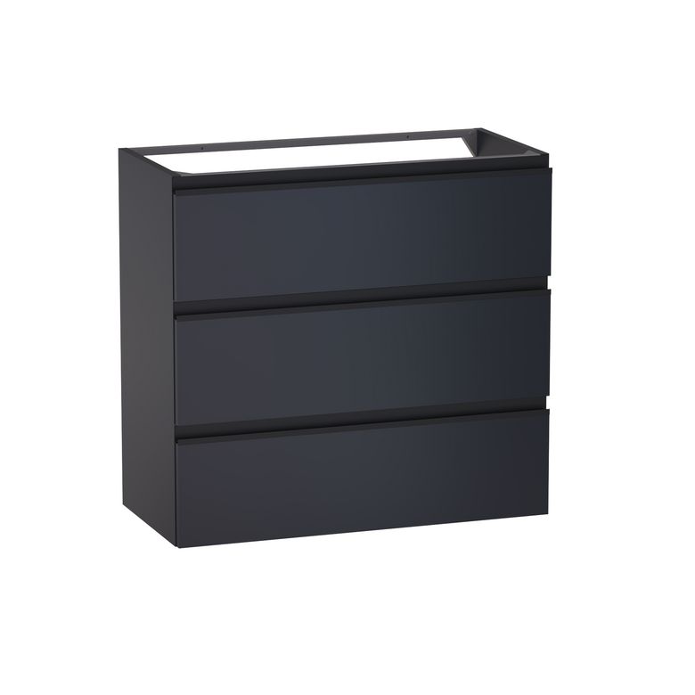 Meuble sous-vasque gain de place L.80 cm, 3 tiroirs, décor uni FORMEO