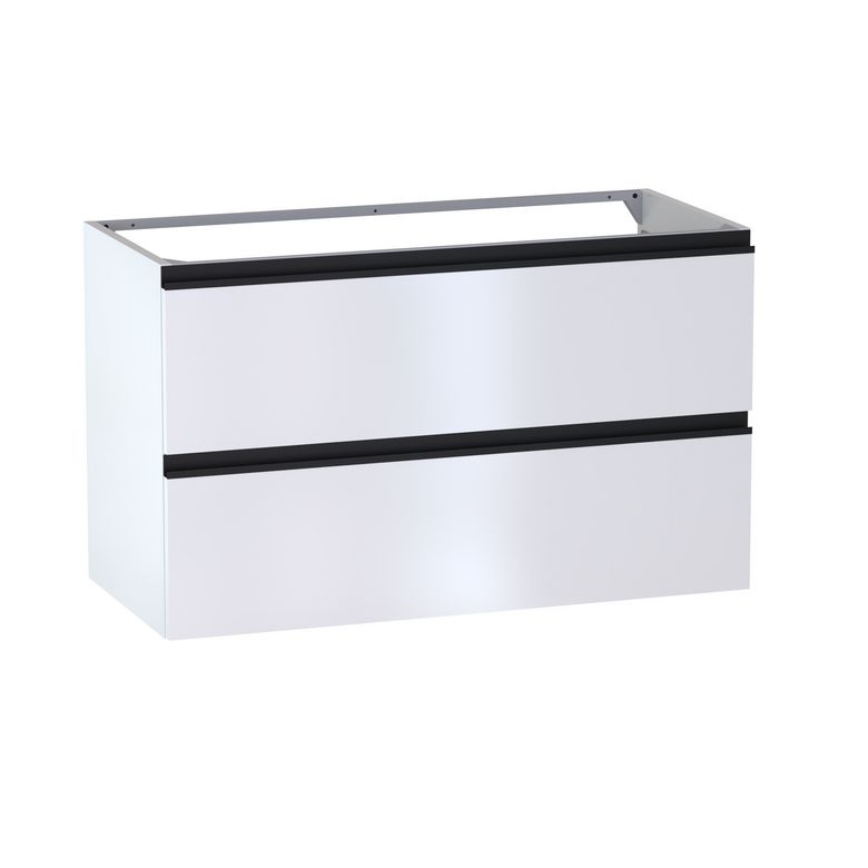 Meuble sous-vasque L.100 cm, 2 tiroirs, décor uni FORMEO