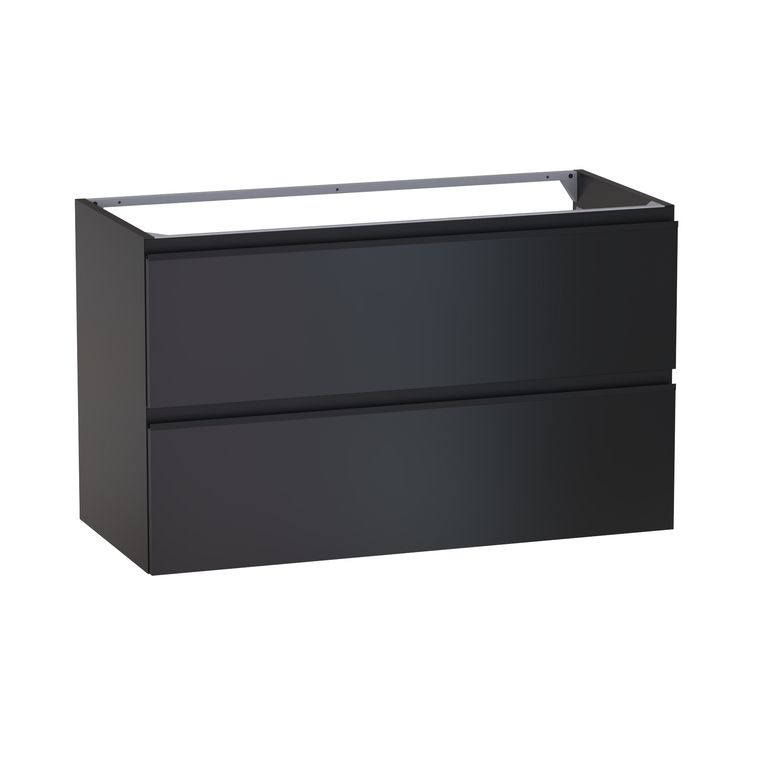 Meuble sous-vasque L.100 cm, 2 tiroirs, décor verni laqué FORMEO