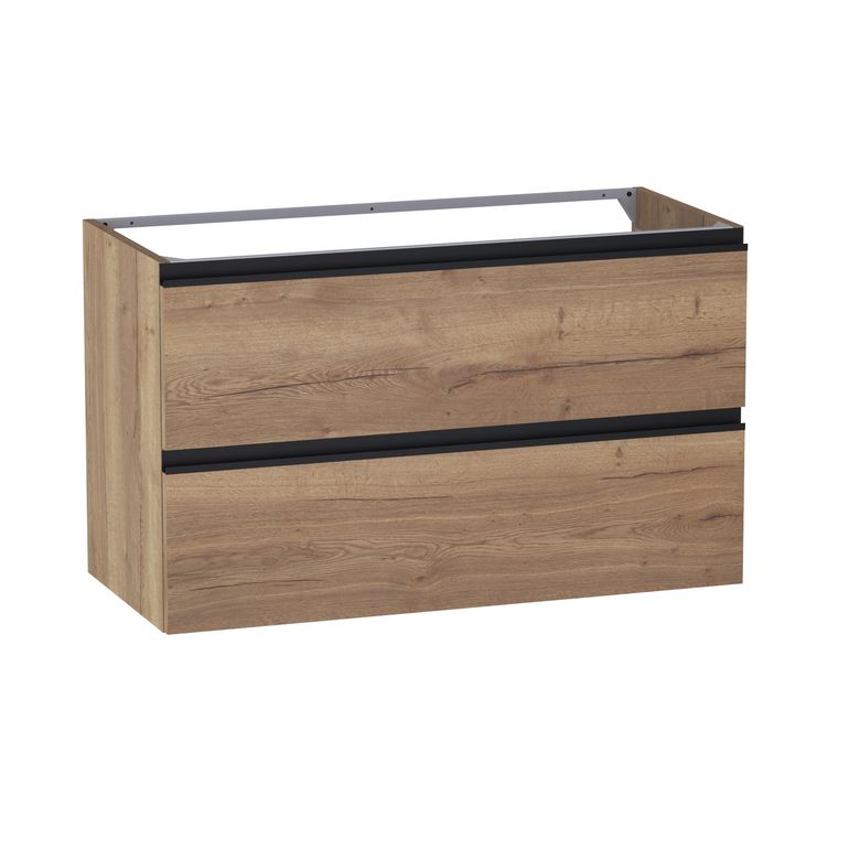 Meuble sous-vasque L.100 cm, 2 tiroirs, décor naturel FORMEO