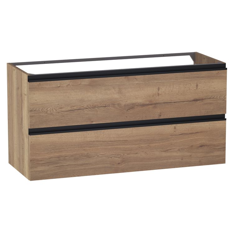 Meuble sous-vasque L.120 cm, 2 tiroirs, décor naturel FORMEO