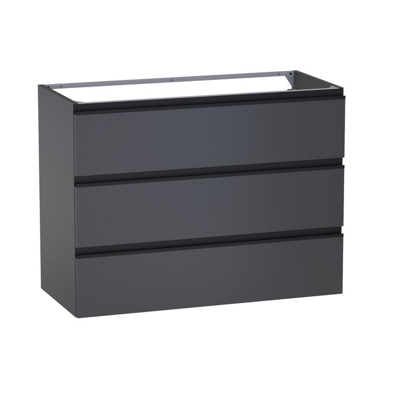 Meuble sous-vasque L.100 cm, 3 tiroirs, décor uni FORMEO