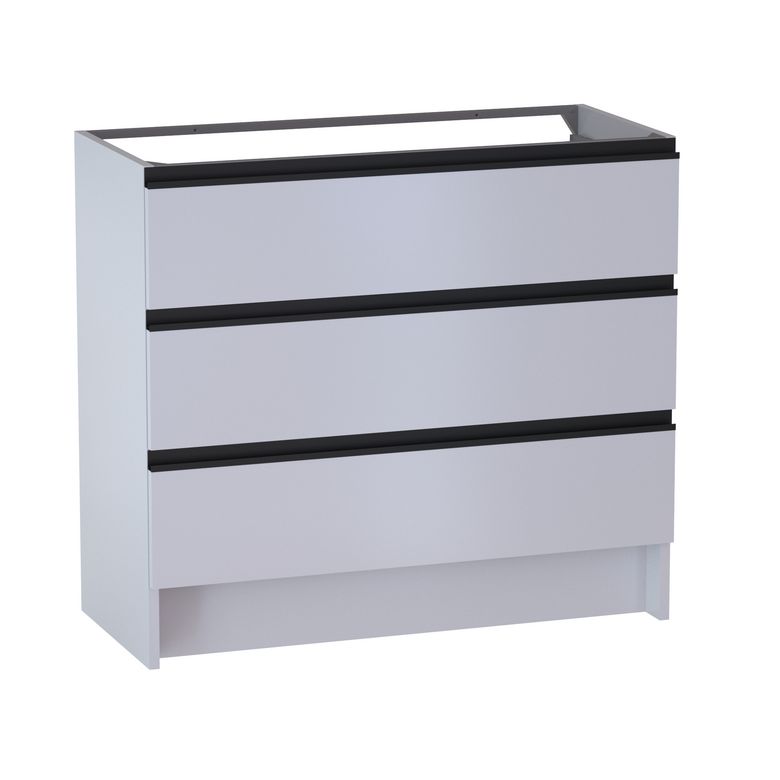 Meuble sous vasque reposant L.100 cm, 3 tiroirs, décor verni laqué FORMEO