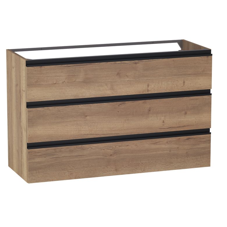 Meuble sous-vasque L.120 cm, 3 tiroirs, décor naturel FORMEO