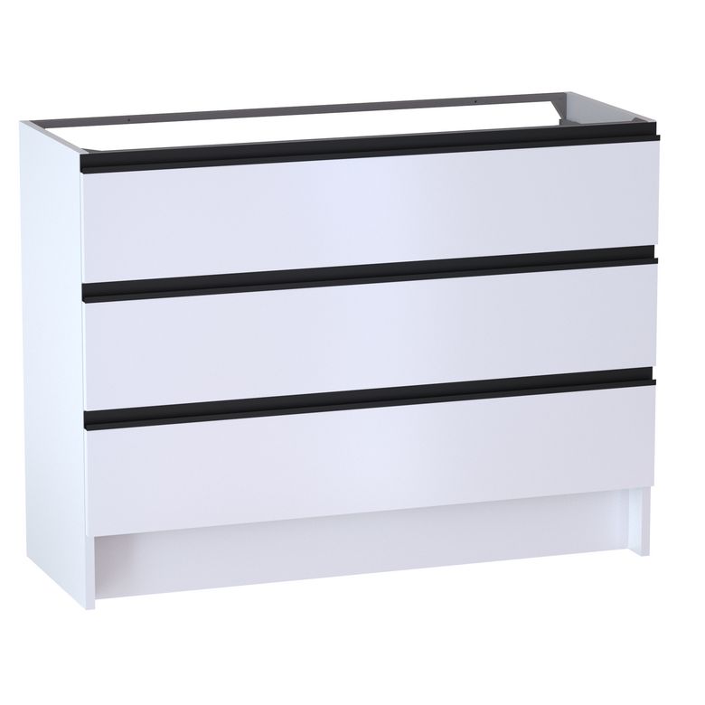 Meuble sous vasque reposant L.120 cm, 3 tiroirs, décor verni laqué FORMEO