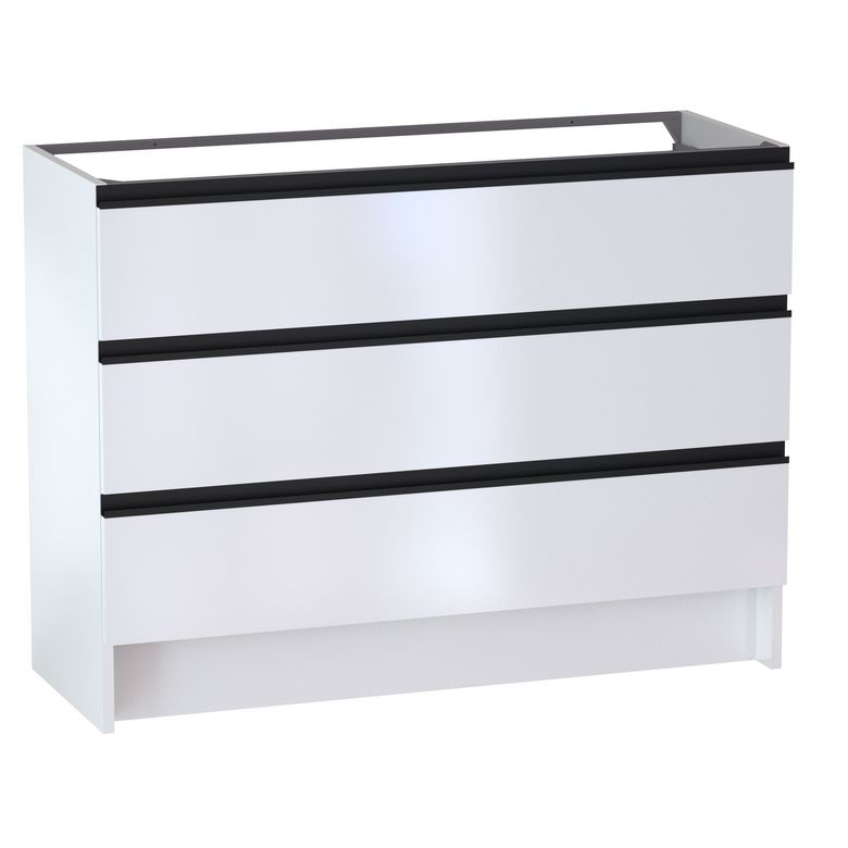 Meuble sous vasque reposant L.120 cm, 3 tiroirs, décor uni FORMEO