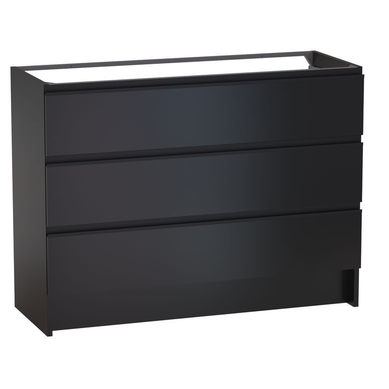 Meuble sous vasque reposant L.120 cm, 3 tiroirs, décor verni laqué FORMEO