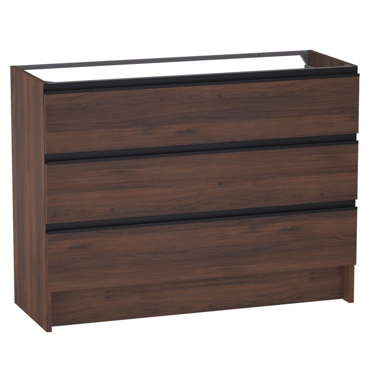 Meuble sous vasque reposant L.120 cm, 3 tiroirs, décor naturel FORMEO