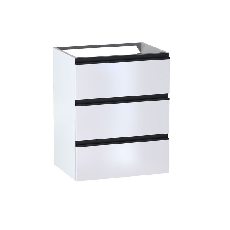 Meuble sous-vasque L.60 cm, 3 tiroirs, décor uni FORMEO