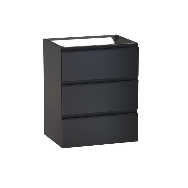 Meuble sous-vasque L.60 cm, 3 tiroirs, décor verni laqué FORMEO