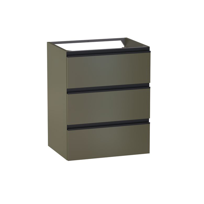 Meuble sous-vasque L.60 cm, 3 tiroirs, décor uni FORMEO